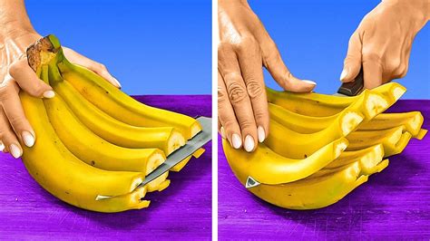 How To Peel Cut Banana How To Peel And Slice Fruits And