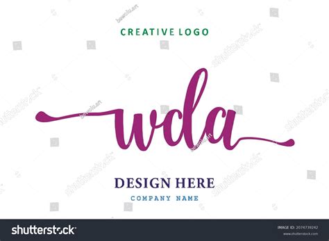 Wda Lettering Logo Simple Easy Understand Stock Vector Royalty Free