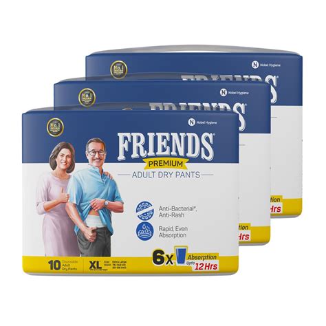 Friends Premium Adult Diapers Pant Style 30 Count Xl With Odour