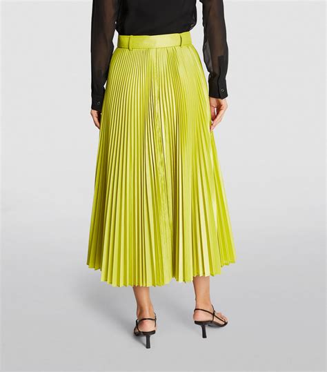 Womens Max Mara Yellow Silk Blend Pleated Midi Skirt Harrods