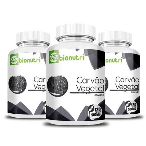 Kit X Carvao Vegetal Ativado Concentrado Capsulas Mg