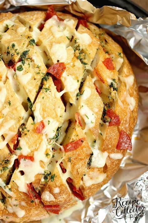 Cheesy Pepperoni Garlic Pull Apart Bread Diary Of A Recipe Collector