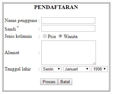 Cara Mudah Membuat Form Pendaftaran Sederhana Html Beserta Penjelasannya