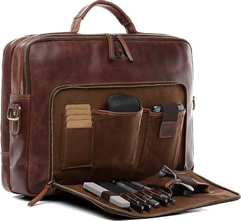 Sid Vain Simon Laptoptas Van Premium Leer Zakelijke Tas Xl Groot