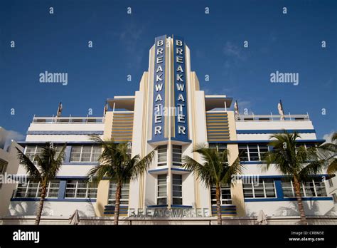 Breakwater Art Deco Hotel On Famous Ocean Drive In South Beach Miami