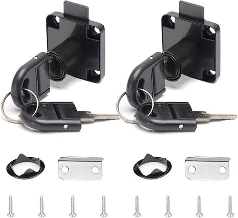 GZGXKJ 2 Pack Black Cupboard Office Drawer Cam Lock Filing Cabinet Lock