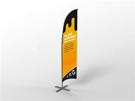 Premium PSD | Realistic flag vertical banner advertising and branding ...