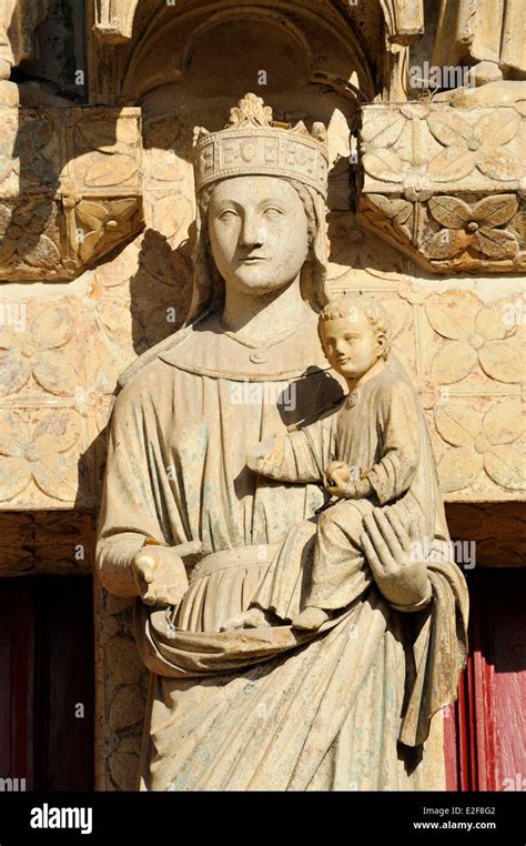 France Somme Amiens Notre Dame Cathedral Of Amiens Listed As World Heritage By Unesco Statue Of