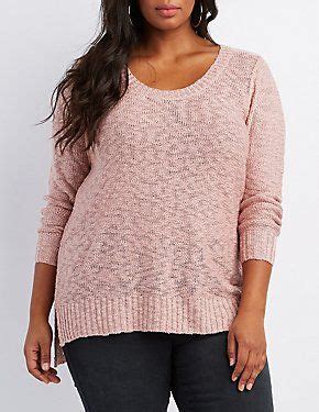 Plus Size Tops Shirts Charlotte Russe Scoop Neck Sweaters Trendy