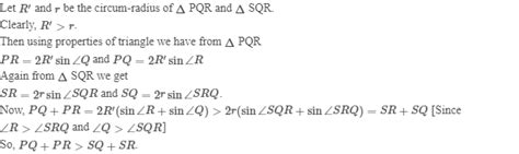 Example 13 Mathrm S Is Any Point In The Interior Of Delta Mathrm PQR