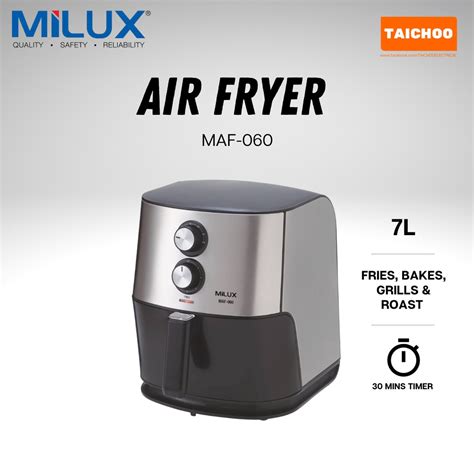 Milux Air Fryer L Maf Shopee Malaysia