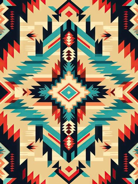 Premium AI Image Native American Inspired Pattern In Various Colors