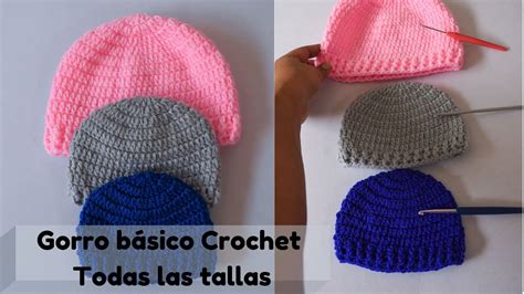 👒como Tejer Gorro Básico A Crochet En Todas Las Tallas👒 How To Knit