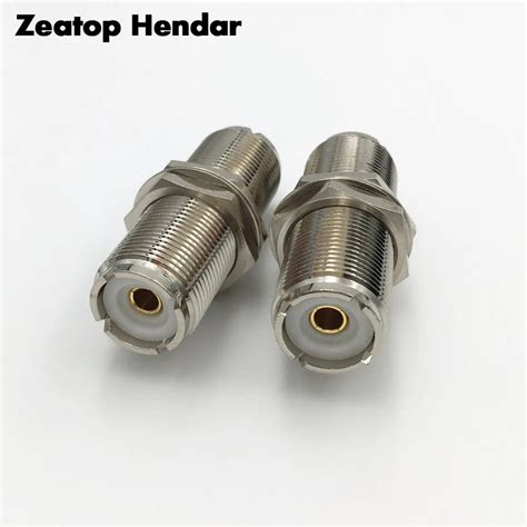 1pcs Brass L16 Uhf Female To Uhf Female Plug Double Uhf With All Screw Thread Fixed Adapter Rf