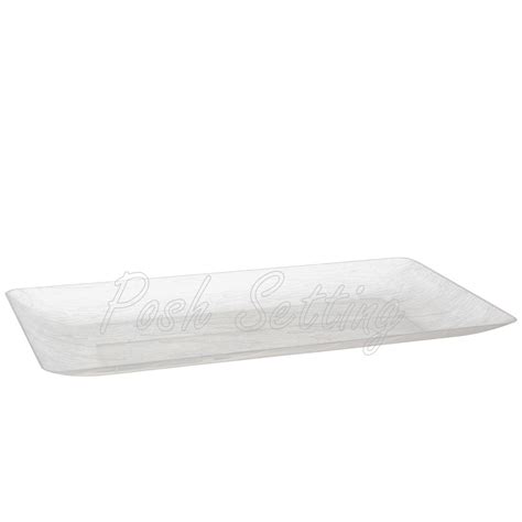 Posh Setting Clear Plastic Serving Tray Disposable Party Platters