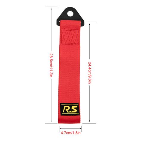 Red Car Tow Towing Strap Belt Jdm Racing Drift Rally Hook Universal