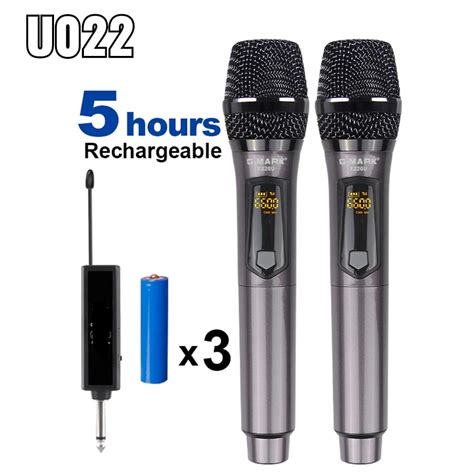 BOMGE UHF Wireless Recording Karaoke Microphone Cordless 2 Mics Player