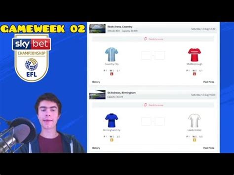 EFL CHAMPIONSHIP 2023 24 GAMEWEEK 02 Predictions YouTube