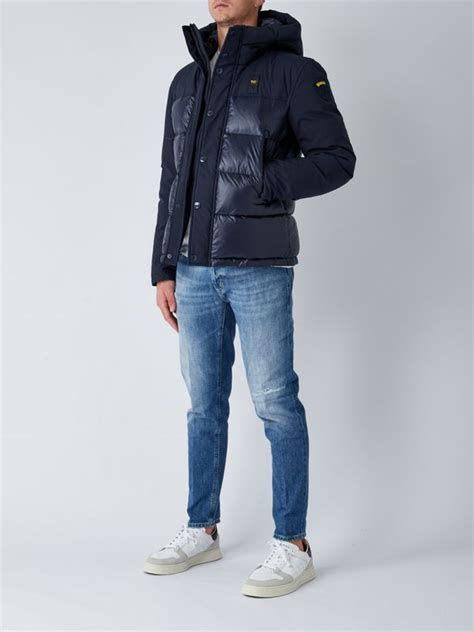 Giubbotto Uomo Blauer In Nylon Effetto Glossy Navy Caposerio