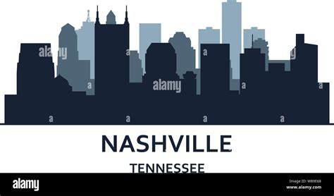 Nashville Tennessee Skyline City Silhouette Stock Vector Images Alamy