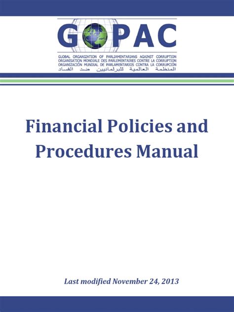 Financial Policies And Procedures Manual Last Modified November 24