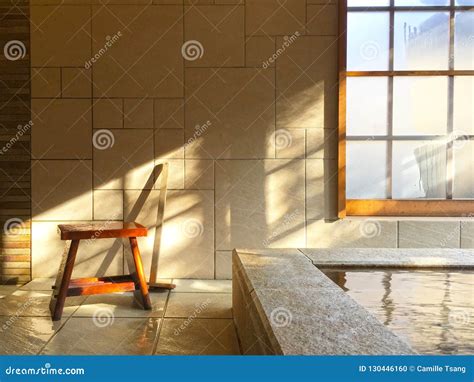 Indoor Onsen, Japanese Style Hot Spring Stock Photo - Image of ...