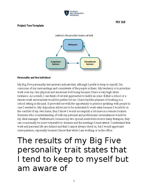 Psy Project Two Milestone Project Homework Material And Notes