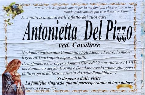 Il Vescovado Ravello Piange La Scomparsa Della Signora Antonietta Del