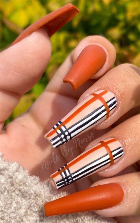 40 Beautiful Nail Design Ideas To Wear In Fall Trendy Pumpkin Colour