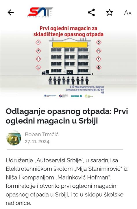 Sat Media Odlaganje Opasnog Otpada Prvi Ogledni Magacin U Srbiji