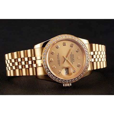 Schweizer Rolex Datejust Champagner Dial Diamond Bezel Gold Jubilee