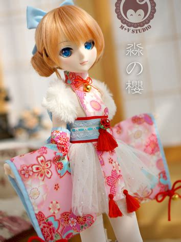 Bjd Clothes Pink Kimono Suit For Mdd Msd Size Ball Jointed Doll