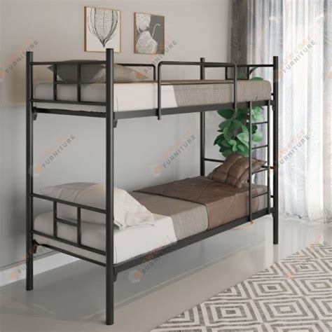 Ranjang Susun Bunk Bed Besi Ukuran Single Hitam Tinggi Lazada