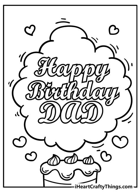 Happy birthday dad coloring pages sketch coloring page