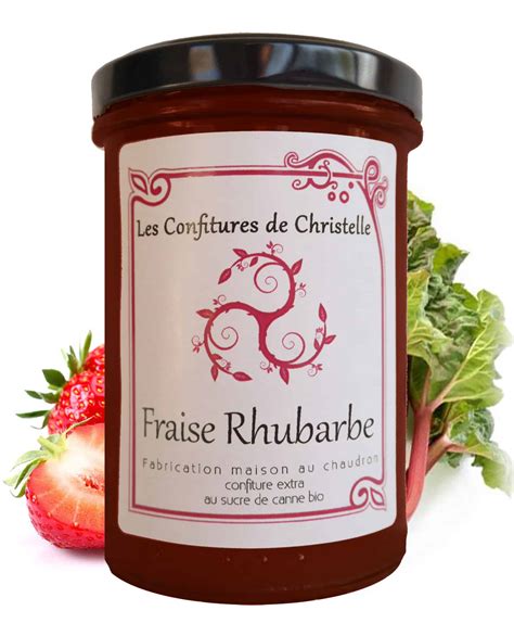 Confiture Fraise Rhubarbe Artisanale Et Bio Les Confitures De Christelle