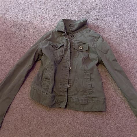 Army Green Denim Jacket Denim Armygreen Depop