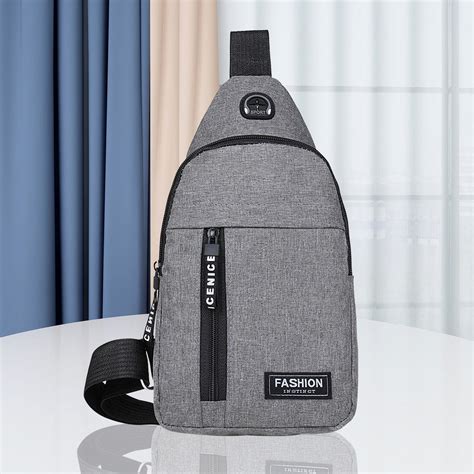 Small Sling Bag Crossbody Chest Shoulder Water Resistant Travel Bag For Men Women With Earphone