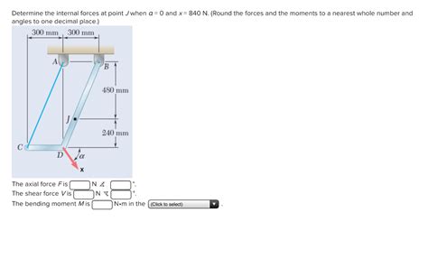 Solved Determine The Internal Forces At Point When A 0 And Chegg