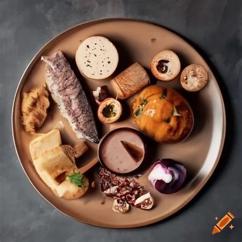 Flatlay Of Delicious Food On A Tray On Craiyon