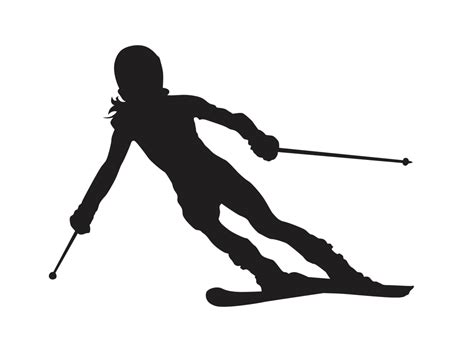 Silhouette Of Ski Player Skiing Snow Ski Png