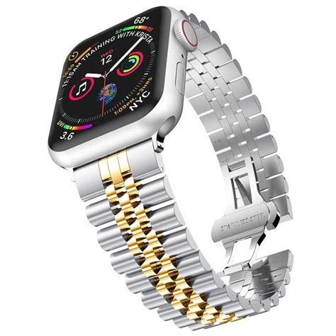 Rolex Type Apple Watch Band Gold Silver Apple Watch Band For Etsy