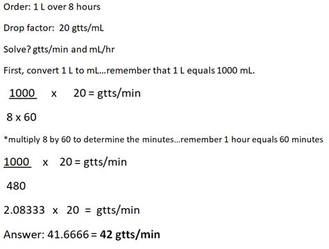 Iv Drip Flow Rates Drop Factor Gtts Minute Dosage Calculations Nursing