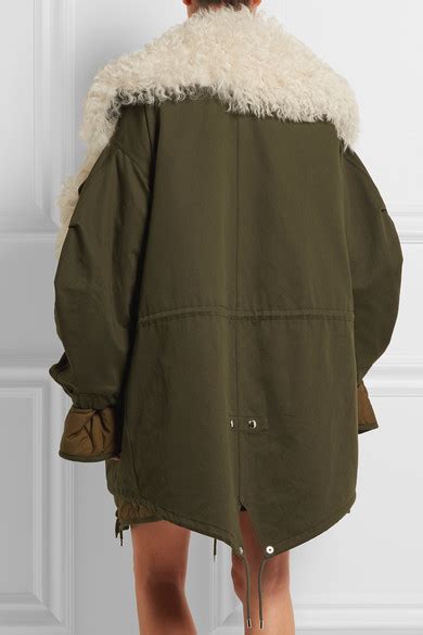 Balenciaga Oversized Shearling Lined Cotton Twill Parka Net A Portercom