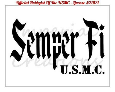 Semper Fi Usmc Fidelis Motto Marine Corps Saying X Stencil Sheet