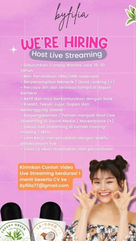 Lowongan Kerja Host Live Streaming Di CV Avenderli Indonesia JakartaKerja