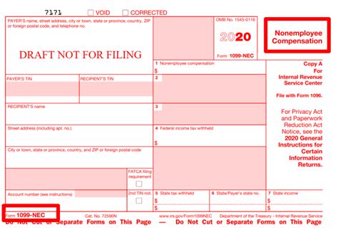 Blank 1099 Nec Form 2020 Printable