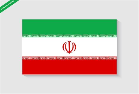 Bandera del país de irán | Vector Premium