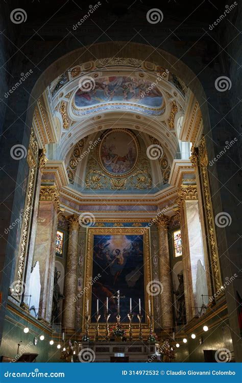 pistoia historic city  tuscany italy duomo interior stock photo