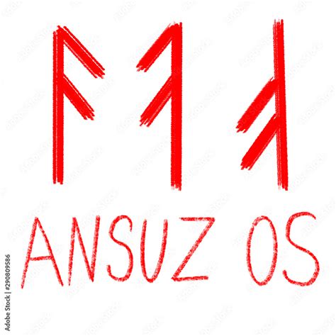 Set Of Ancient Runes Versions Of Ansuz Rune With German English And