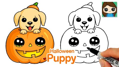 How to Draw a Puppy Dog Easy Cute Halloween Art